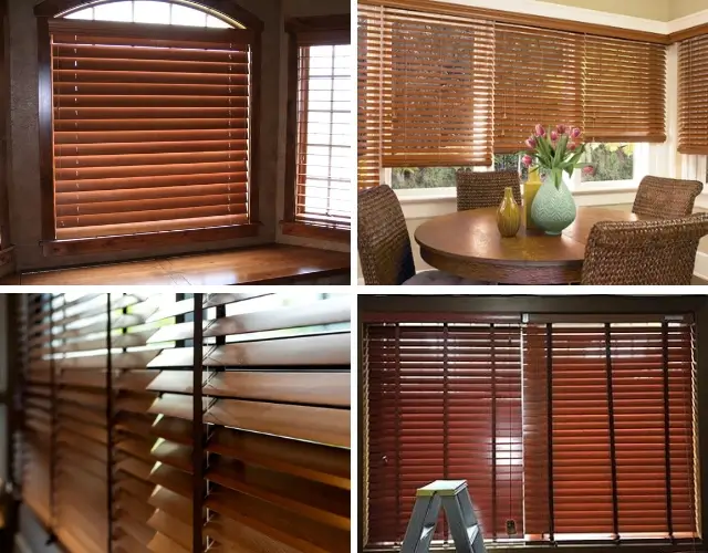 wooden horizontal blinds (2 inch slats)
